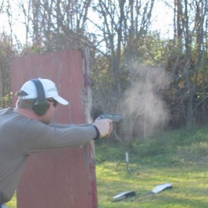 2004 South Carolina USPSA match near Charleston
Colt Delta Elite in 10mm.  Note the nice gut overhanging the belt!