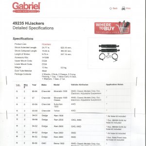 Gabriel HiJacker Truck air Shocks