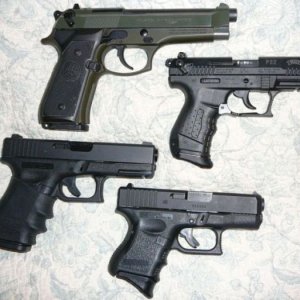 Beretta 92fs, Walther p22, Glock 19, Glock 26