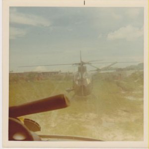 Looking out the windshield at my wingman," like to keep an eye on him when I can"!  Butt of my AK on the glare shield probably not the safest place to