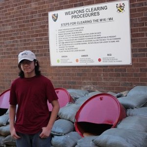 Clearing barrels at Fort Benning, Georgia.