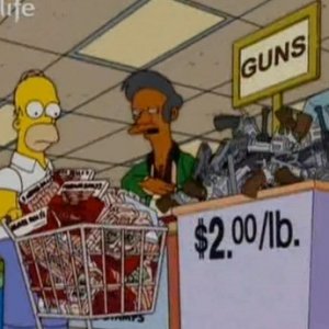 bacon gun apu shop homer suicide