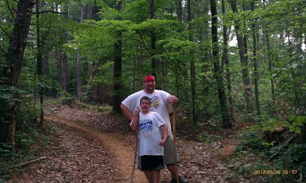 out on a hike with my boy.